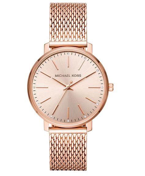 michael kors mesh watch rose gold